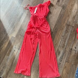 She + Sky Coral Jumpsuit